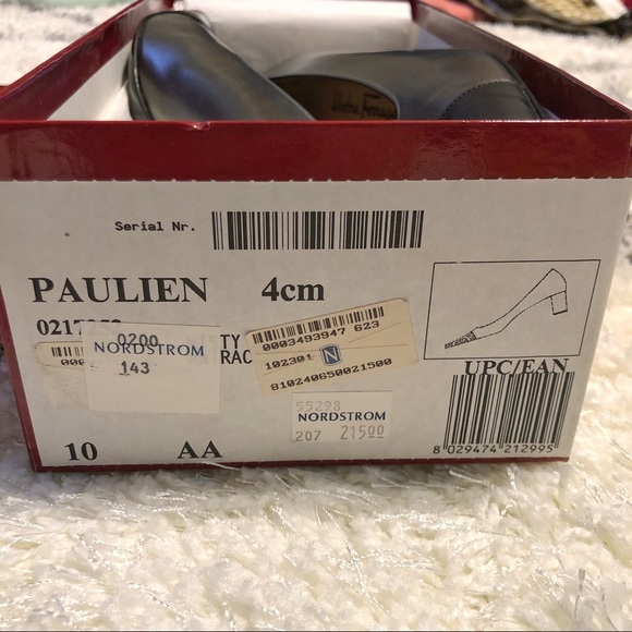 Ferragamo Logo Cap Toe Pumps Metallic 10AA Narrow - Picture 6 of 8